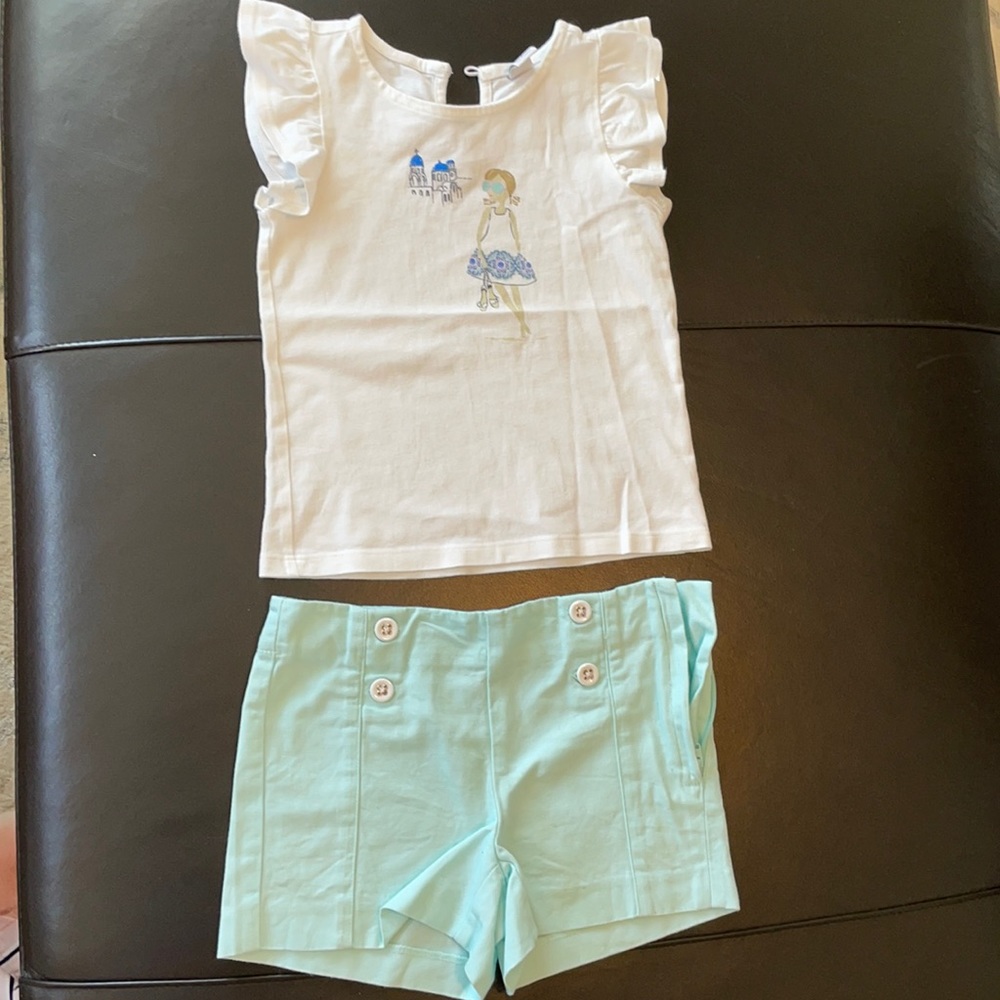 Janie and Jack short and sleeveless top outfit.